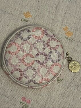 Coach Waverly Optic Art round coin purse